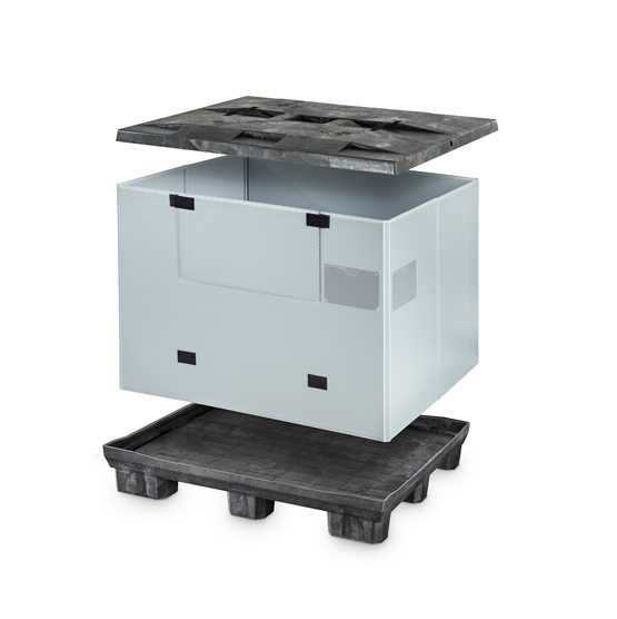 Caisse palette en plastique injecté avec couvercle CabCube - CABCUBE2_0