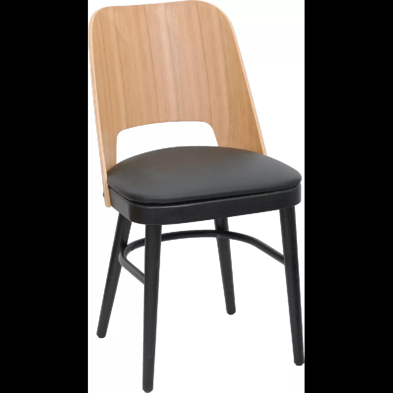 Chaise de restaurant DEBIRABICOLORE - chêne massif garni - contemporain_0
