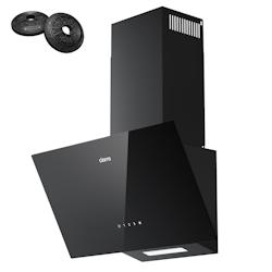 CIARRA Hotte Aspirante Inclinée 60cm 350m3/h 3 Vitesses A++ Recyclage ou Evacuation Verre Noir VM6750CB - noir CBCB6750C_0