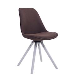 CLP Chaise de salle à manger Troyes Pivotante Tissu Pieds Rond Marron - 151855903_0