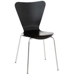 Décoshop26 - Chaise de cuisine salle à manger x1 empilable dossier triangle en bois noir et métal chromé 10_0003332 - noir 3000251526721_0