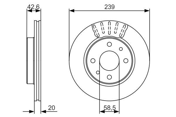 Disque de frein BOSCH 0986479082 - ventilé - boîte de 2 disques - avant - 4 trous_0