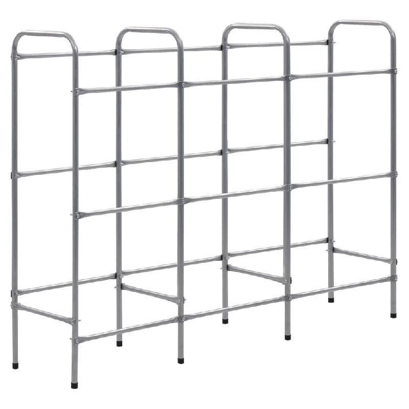 Helloshop26 - Étagère de rangement pour 9 caisses 145 x 33 x 116 cm acier argenté 02_0000644 - 3000069721530_0