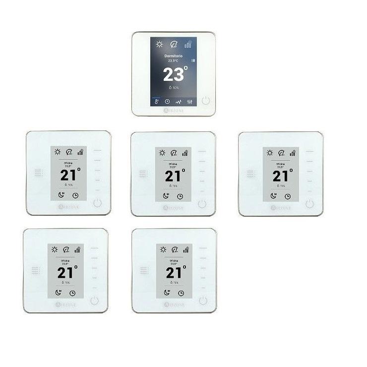 PACK THERMOSTATS BLUE THINK RADIO AIRZONE BLANC 6 ZONES_0
