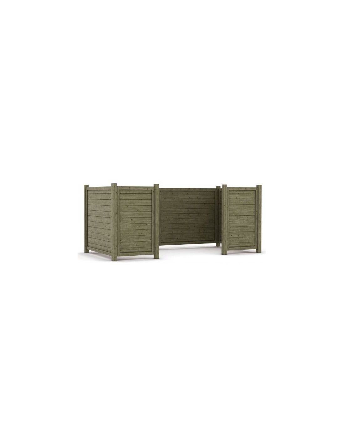 Cache-conteneurs en pin - Challenv - pour 2 bacs 4 roues ou 4 bacs 2 roues - Fabrication française_0