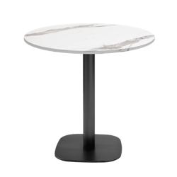Restootab - Table Ø70cm - modèle Round marbre blanc - blanc fonte 3760371519231_0