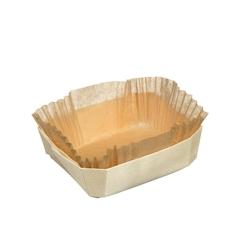 SOLIA Barquette bois rectangle + papier cuisson 123x97x39 mm - par 180 pièces - WA00035_0