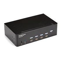 StarTech.Com Switch KVM double affichage HDMI 4K 30 Hz à 4 ports avec hub USB intégré_0