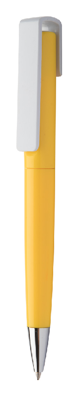 Stylo à bille twist en plastique - large clip pour impression - encre bleue_0