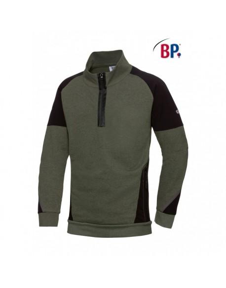 Sweat col zippe bp + green - swe0017_0