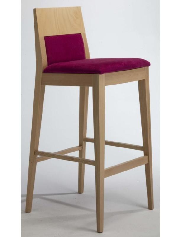 Tabouret de bar Sigrid - assise et dossier rembourrés_0