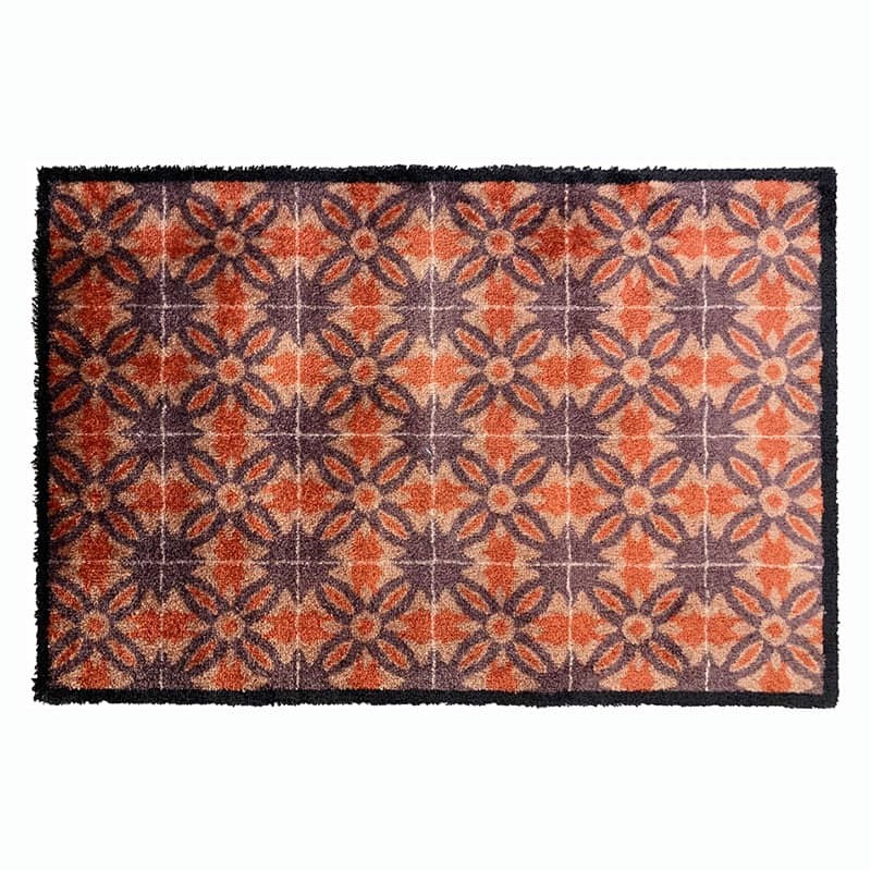 Tapis absorbant 50 x 75 cm - Tiles Terra - Decosoft A14005R - Microfibre et nylon - Dos thermo-plastique_0