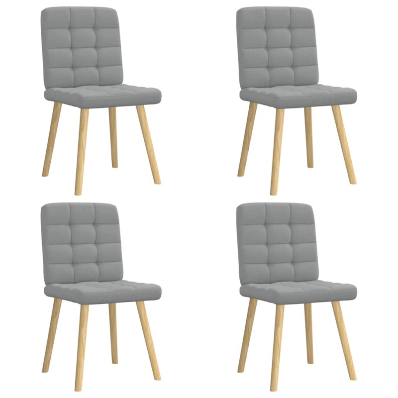 VidaXL Chaises à Manger Lot De 4 Gris Clair Tissu - gris 8721158566362_0