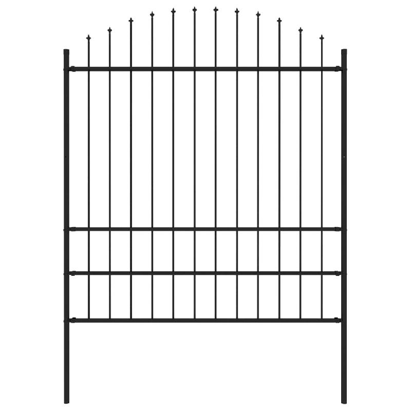 Vidaxl clôture de jardin avec dessus en lance acier 1,7 m noir 144945_0