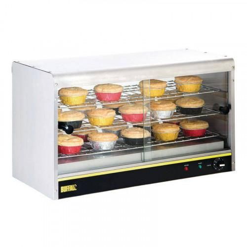 VITRINE CHAUFFANTE PROFESSIONNELLE DE COMPTOIR EN INOX BUFFALO - 60 TARTES