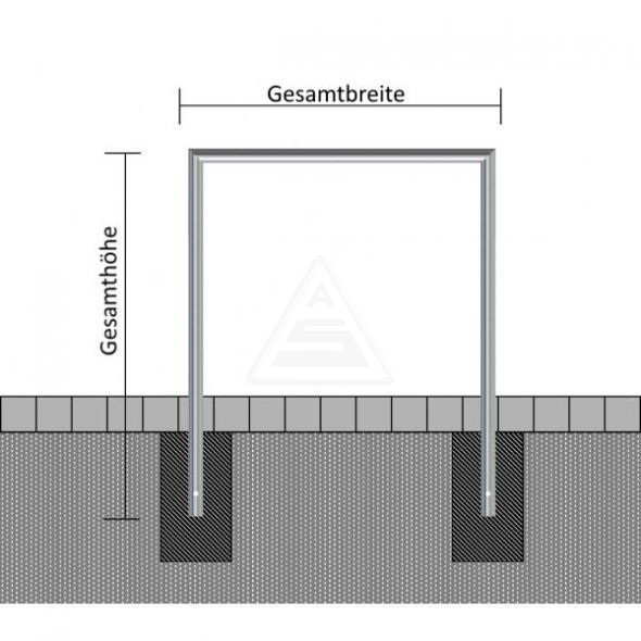 447_09B arceau urbain - Schake - tube d'acier Ø48 x 2,5 mm - assemblage soudé et coupé en onglet_1