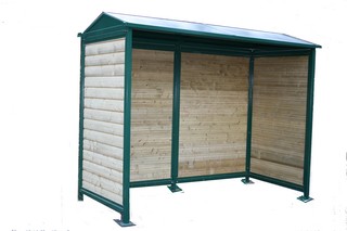 Abri bus Genève - structure en acier galvanisé, bardage en bois classe IV - 300 x 147 cm - 2 modèles disponibles_0