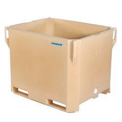 Caisse-palette industrielle 380 litres - polyéthylène contact alimentaire - 2 semelles - 365 litres utiles_0