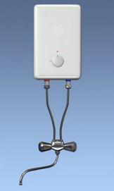 Chauffe-eau électrique FT 5L - mural en ABS blanc - robinetterie incluse - température jusqu'à 80°C_0