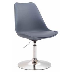 Décoshop26 - Chaise de salle à manger x1 pivotante hauteur réglable en plastique gris et pied trompette en métal chromé 10_0003779 - gris 3000251_0