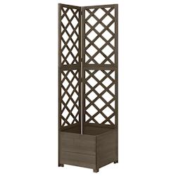 Helloshop26 - Jardinière d'angle en treillis 40 x 40 x 150 cm bois de sapin gris 02_0000819 - 3000071521531_0