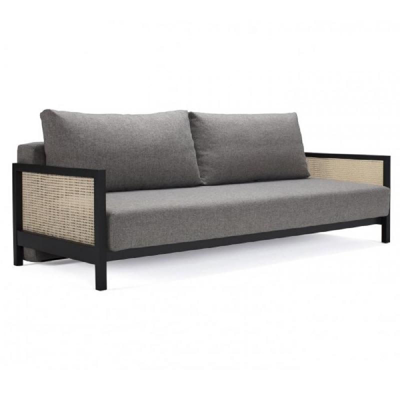 Innovation Living - Canapé design Art Déco Narvi convertible 200x140 cm - Tissu Mixed Dance Grey_0