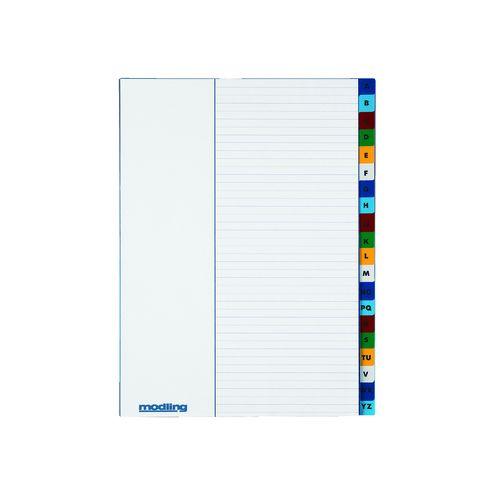 LOT DE 2 - INTERCALAIRE A4 POLYPROPYLÈNE COLORÉ OXFORD 20 ONGLETS ALPHABÉTIQUES MULTICOLORES - 1 JEU