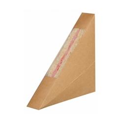 Nvase Ecolomique - 50 Pcs - Triangle sandwich kraft avec fenêtre - 2,6 cm x 12,3 cm x 12,3 cm - ECO209KCK2612 - marron en carton NVS209KCK2612_0