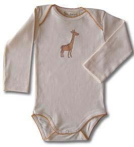 PEAU ETHIQUE - BODY MANCHES LONGUES MOTIF GIRAFE 2 ANS