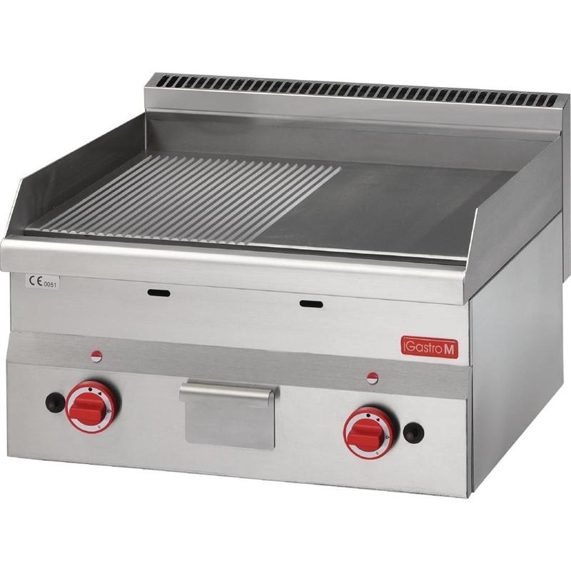 Plancha gaz plaque demi lisse demi rainurée 60/60ftrg - GN025_0
