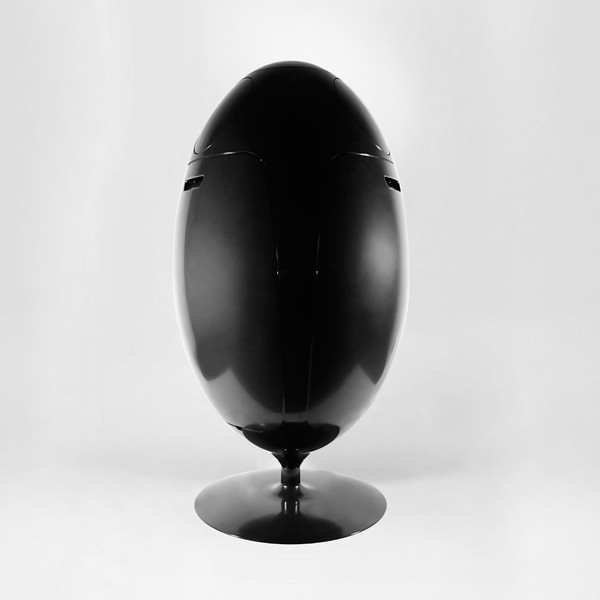 Poubelle tri selectif ovetto noir laqué_0