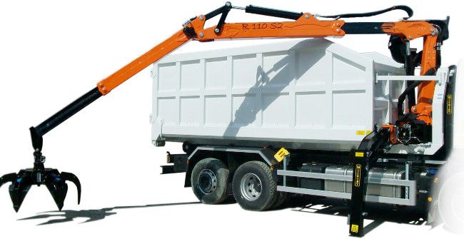 Grue auxiliaire R 110 S3S - Bob Spa - Capacité de levage 110 kNm - Extensions hydrauliques et rotation 425°_0