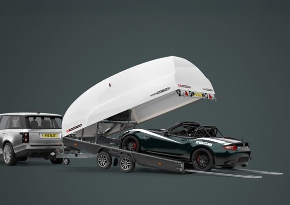 Remorque porte-voiture fermée à coque articulée pour sport automobile, voitures de collection de petite et moyenne taille - RACE SHUTTLE_0