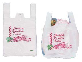 Sacs et sachets plastiques bretelles - Viande, boucherie, charcuterie, traiteur - PEHD blanc_0