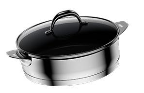 Sauteuse 24 cm avec couvercle amovible anti-adhésive - Plug & Play - Aubecq - fond diffuseur inox/aluminium - compatible tous feux, induction_0