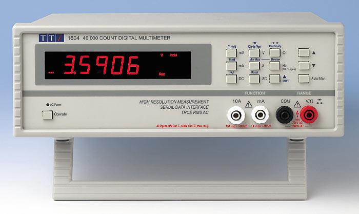 Multimètre numérique de table trms, 40 000 points, 0.08%, 1000v dc, 750v ac, 10a ac/d - TTI1604_0