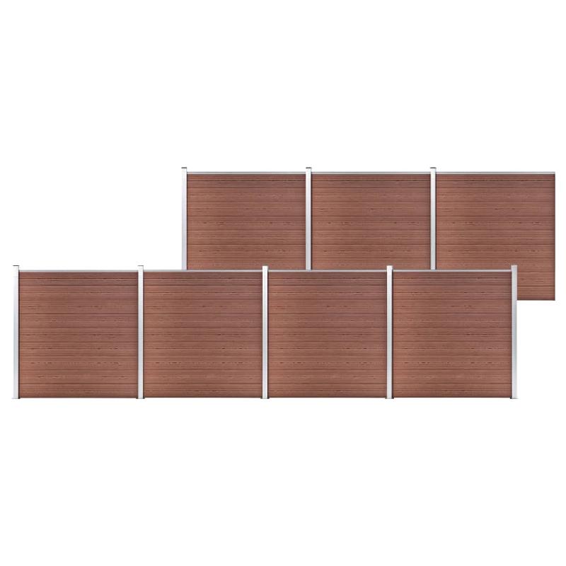 Vidaxl clôture de jardin wpc 1218x186 cm marron 3053212_0