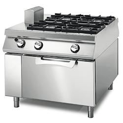 Virtus group Cuisinière à Gaz avec 4 Brûleurs sur Four Électrique Statique, Tableau de Contrôle sur Deux Côtés - Virtus - 0698142525446_0