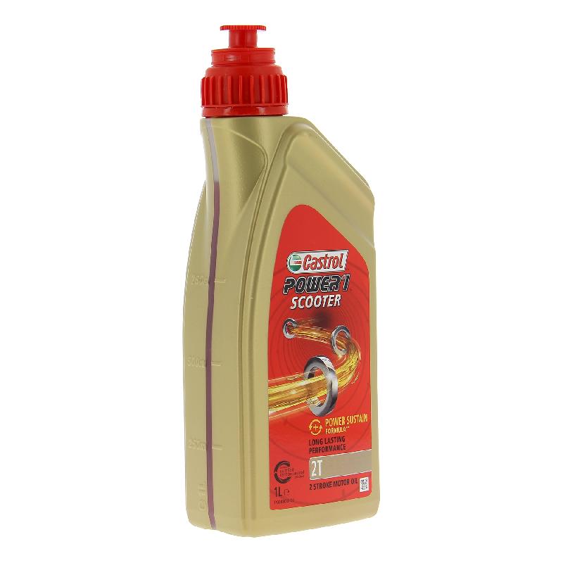 Castrol Power 1 Scooter 2T 1L - Lubrifiant semi-synthétique haute performance pour moteurs 2T à faibles émissions de fumée_0