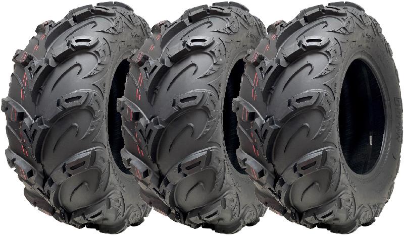 24x10.00-12 ATV Quad Tyres OBOR Mudsling Tubeless Road Legal 267kgs (Set of 3)_0