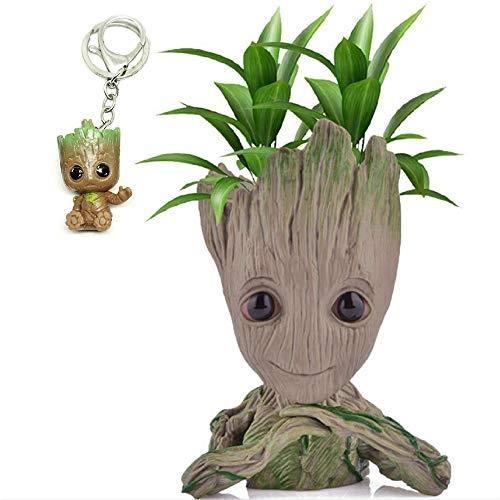 UDREAM - Pot de fleurs Groot en PVC - Figurine dessin animé - Porte-stylo et pot multifonction - Hauteur 16 cm_0