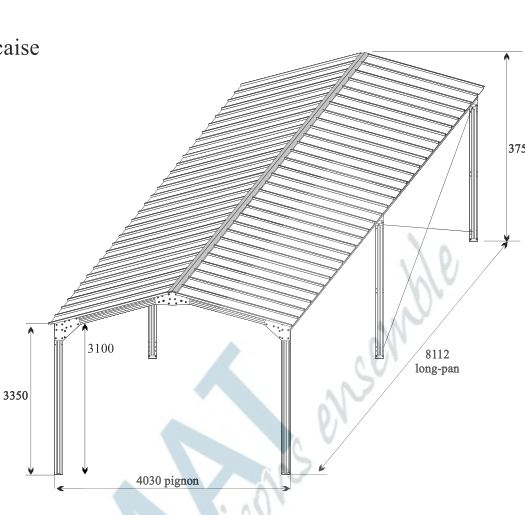Abri camping-car Car'bone B48 - Toiture double pente 32,69 m² en kit avec options modulaires_0