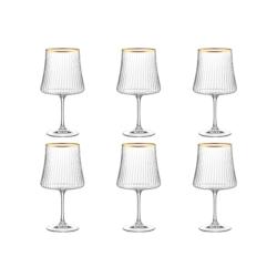 Aulica Verres à vin bord doré 360ml - lot de 6 - transparent 905320_0