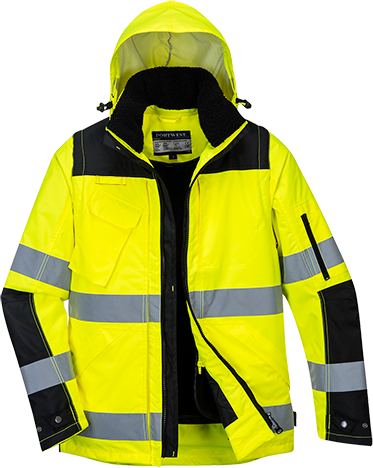 Blouson 3-en-1 pro hi-vis jaune noir c469, xxl_0