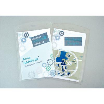 Boîte de 50 porte-badges événementiel A6 - Inserts inclus - Compatible laser, jet d'encre et copieur_0
