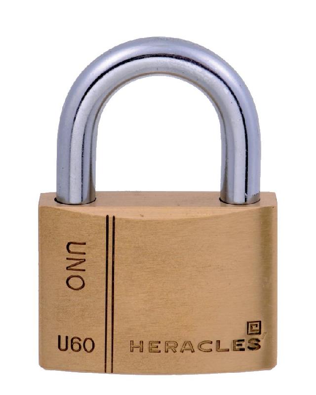 Cadenas standard en laiton UNO 60mm s'entrouvrant - Anse en U - HERACLES - i-cad60mv - 389786_0