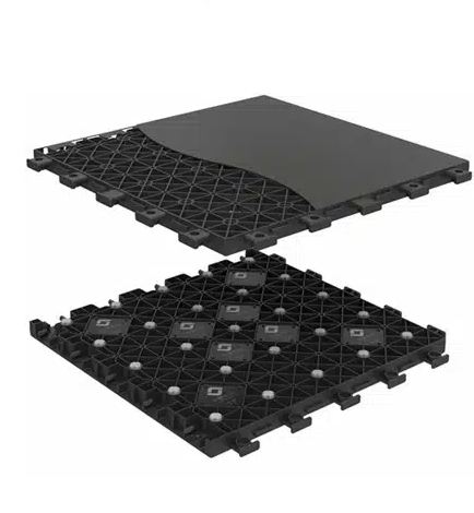 Dalle personnalisable à revêtement lisse pour aires de jeu - Parquet Pro - Imitation parquet intérieur, système renforcé et réduction phonique_0