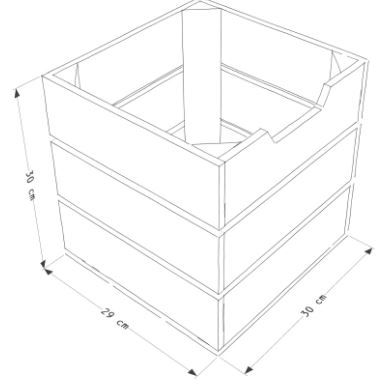 Eket - caisses en bois Simply a Box - L30 x H30 x P29 cm - bois brut et 6 coloris lasure à l'eau_1
