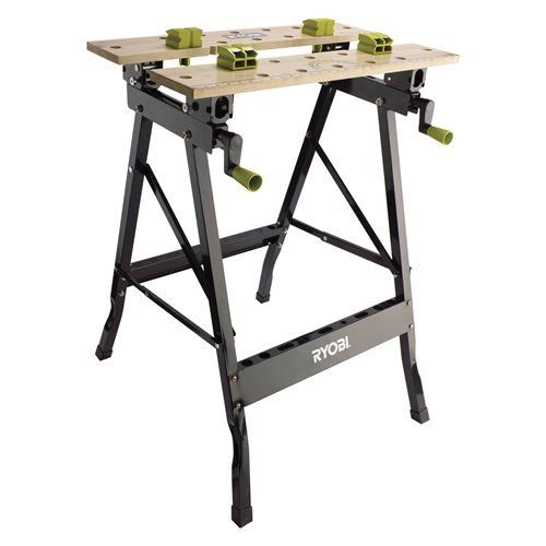 Établi pliable Ryobi France - table en bambou, étau orientable 90° - dimensions 605 x 120 x 180 mm - réf. 5133001779_0