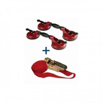 Kit de vitrier Piher 99997 - 2 ventouses doubles et sangle à cliquet - Supporte jusqu'à 60 kg_0